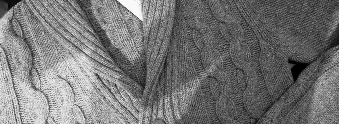 Settefili Cashmere(セッテフィーリ カシミア) Shawl Collar Cardigan ウール カシミア ローゲージ ニットカーディガン ショールカラーカーディガン GREY (グレー・MC009) made in italy(イタリア製) 2016 秋冬新作のイメージ