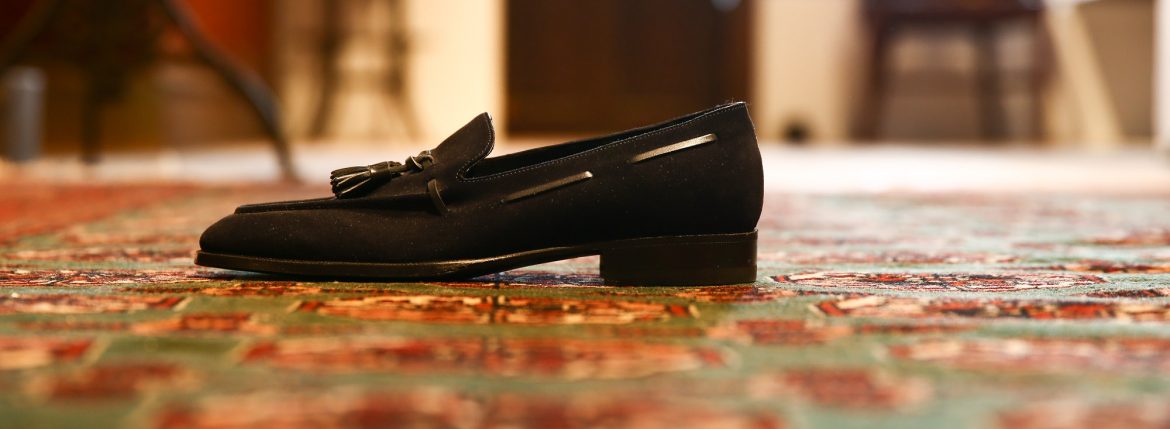 ENZO BONAFE (エンツォボナフェ) 【ART.EB-07】 Tassel Loafer タッセルローファー SUPERBUCK スエード タッセル ローファー NAVY (ネイビー) made in italy (イタリア製)のイメージ