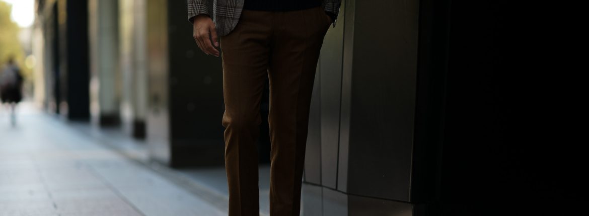 INCOTEX (インコテックス) N35 SLIM FIT (1NT035) SUPER 100’S CARDED FLANNEL フランネル ウール スラックス BROWN (ブラウン・640) 2018秋冬新作のイメージ