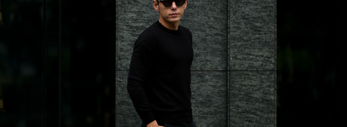 Settefili Cashmere (セッテフィーリ カシミア) Silk Cashmere Crew Neck Sweater ハイゲージ シルクカシミア ニット セーター BLACK (ブラック・CS22) made in italy (イタリア製) 2019 秋冬新作のイメージ