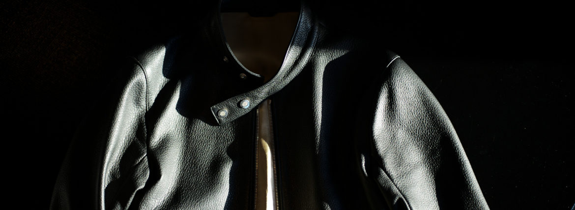 Georges de Patricia (ジョルジュ ド パトリシア) Carrera Pave Diamond (カレラ パヴェ ダイヤモンド) 925 STERLING SILVER (925 スターリングシルバー) Super Soft Shrunken Deer skin (スーパー ソフト シュランケン ディアスキン) シングル ライダース ジャケット NOIR (ブラック)のイメージ