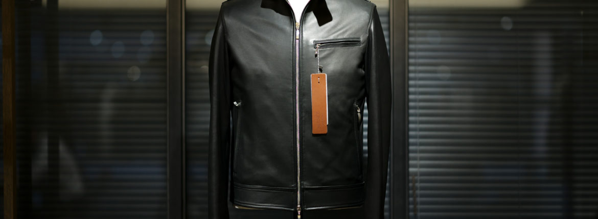SILENCE(サイレンス) Single Leather Jacket (シングルレザー ジャケット) Goatskin Leather (ゴートスキンレザー) シングル ライダースジャケット NERO (ブラック) Made in italy (イタリア製) 2020 秋冬 【ご予約受付中】のイメージ