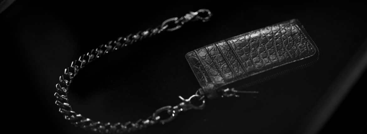 FIXER (フィクサー) FWL-01 クロコダイル レザー ショートウォレット BLACK (ブラック)のイメージ