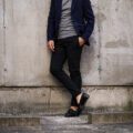 cuervo bopoha (クエルボ ヴァローナ) Sartoria Collection (サルトリア コレクション) Hedi (エディ) Super100’s WASHABLE STRETCH TECH WOOL ストレッチ ウォッシャブル　サージウール タイトフィット パンツ BLACK (ブラック) MADE IN JAPAN (日本製) 2023秋冬新作 【入荷しました】【フリー分発売開始】のイメージ