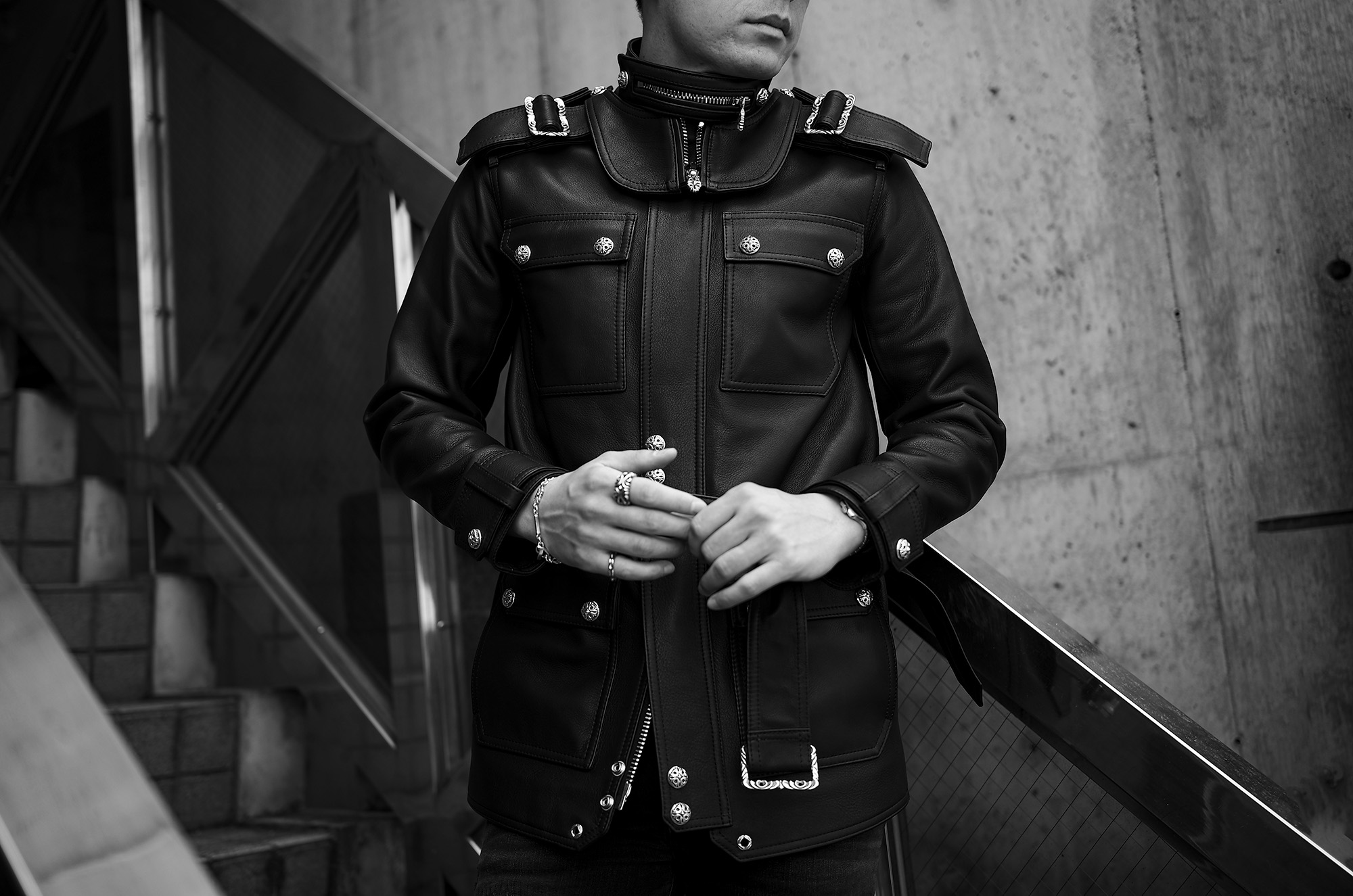 Balvenie Wilhelm (バルヴェニー ヴィルヘルム) No.19 SAFARI JACKET 925 SILVER (ナンバーナインティーン サファリジャケット 925シルバー) COW LEATHER (カウレザー) レザージャケット サファリジャケット BLACK (ブラック) Made In England (イギリス製) 【Special Model】愛知 名古屋 Alto e Diritto altoediritto アルトエデリット
